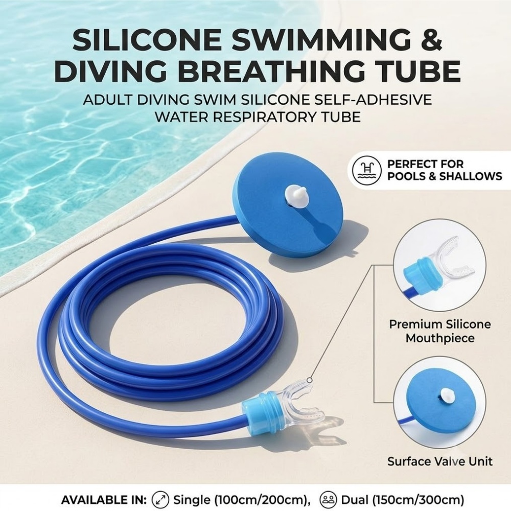 Snorkel Dry Top - Yetişkin Dalış Yüzme Silikon Su Solunum